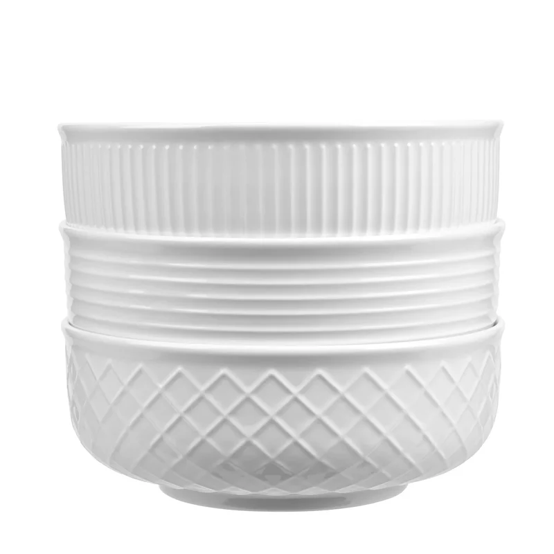 TRUDEAU - Ensemble de 3 Bols de Service en Porcelaine