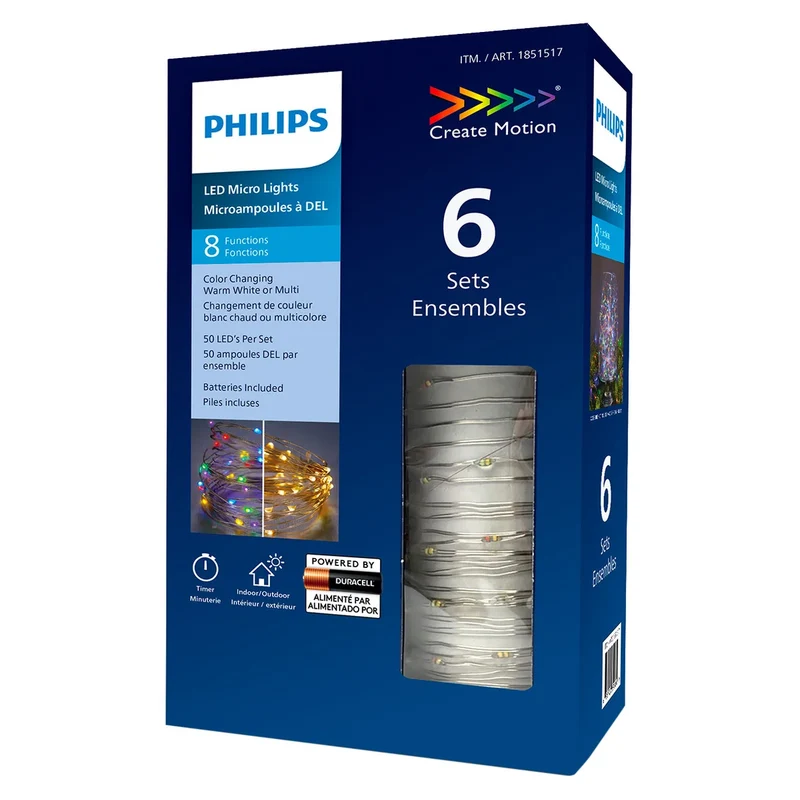 PHILIPS - Paquet de 6 Ensembles de Microampoules à DEL