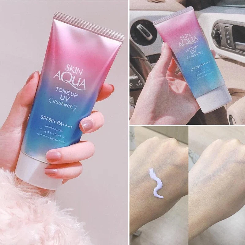 SKIN AQUA Transparency Tone-Up UV Essence SPF50+ Lavender 80g 3-Pack