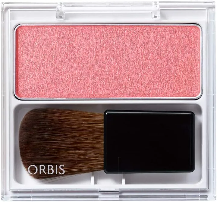 ORBIS Natural Fit Cheek Rose Fragrance-Free Powder Blush with Brush