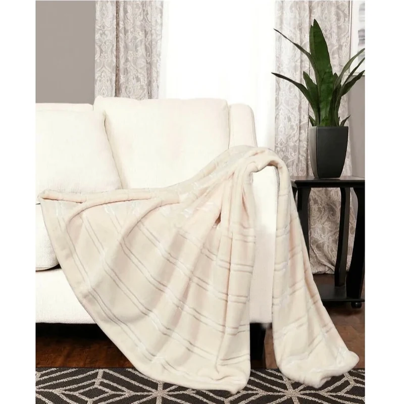 LIFE COMFORT - Couverture Rayée en Satin