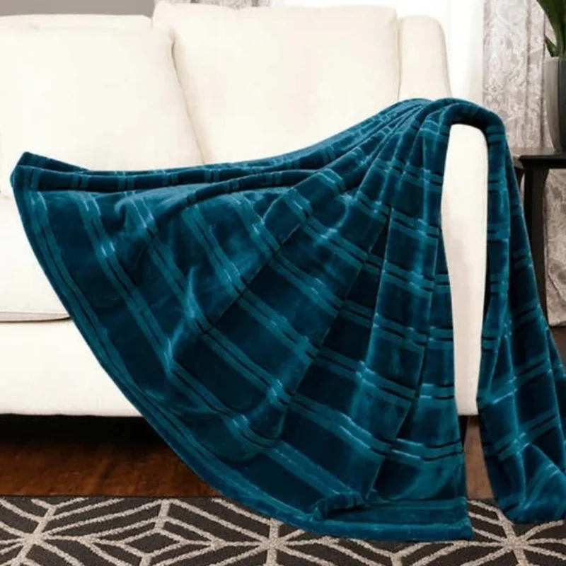 LIFE COMFORT - Couverture Rayée en Satin