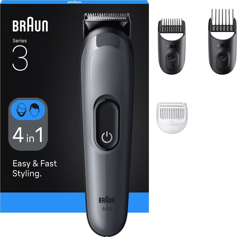Braun AIO3500 scheer-, knip- en trimapparaat Zwart, Grijs 14 Nikkel-Metaalhydride (NiMH)