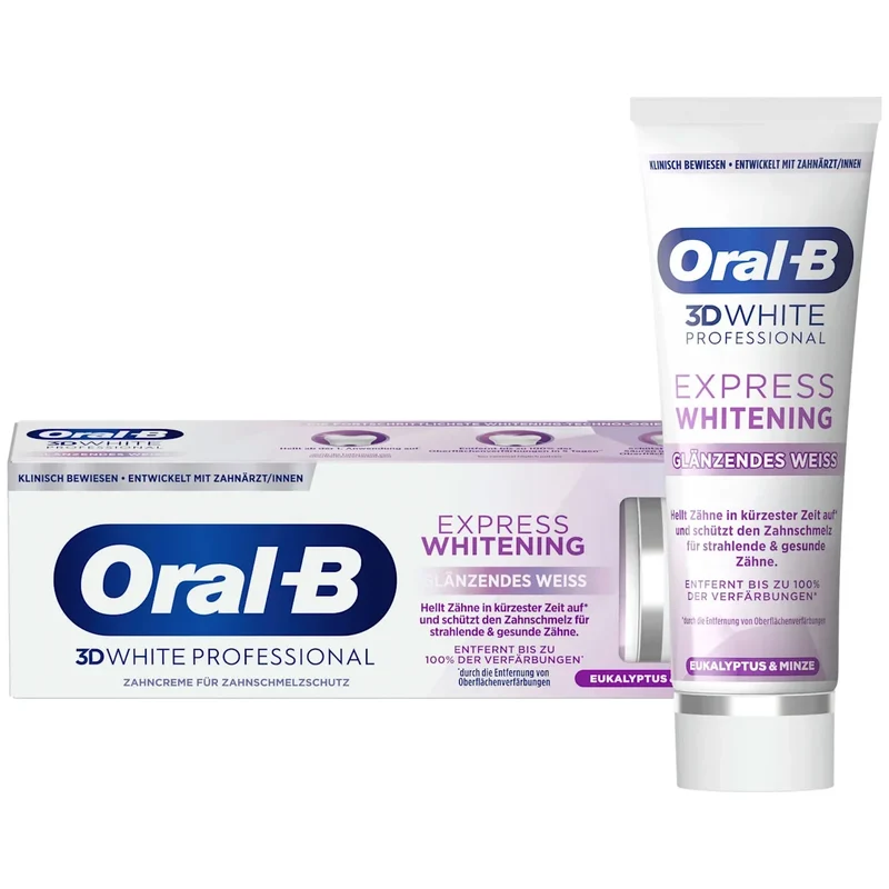 12 x Oral-B 3DWhite Advanced Express Whitening Glossy White Tandpasta