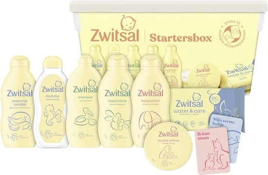 Zwitsal Startersbox - Baby - hypoallergeen, pH-huidneutraal en dermatologisch getest voor de gevoelige huid - 7-delig