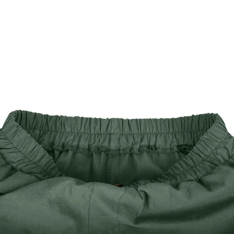 Short Long Femme Coton & Lin Taille Élastique