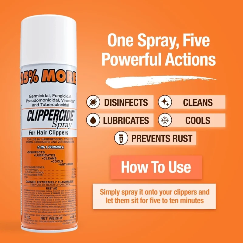 Vaporisateur pour tondeuses à cheveux 5-en-1 "Clippercide Spray" (425g/15.0oz)