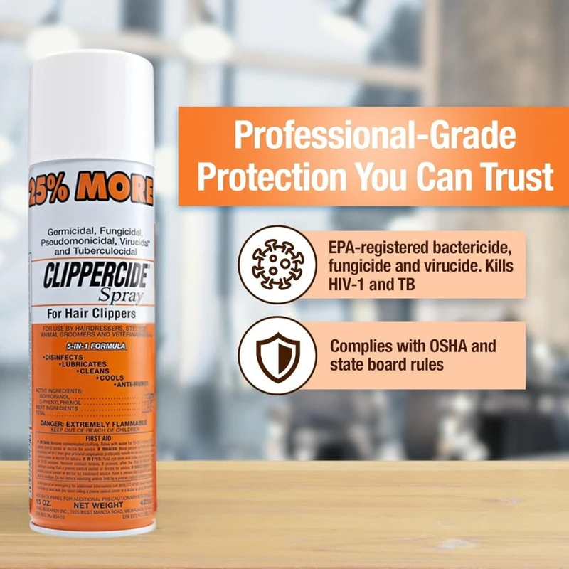 Vaporisateur pour tondeuses à cheveux 5-en-1 "Clippercide Spray" (425g/15.0oz)