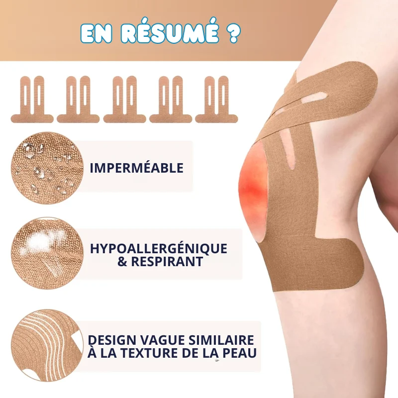 Bande Kinésiologie Genoux – Confort & Stabilité - 10pcs