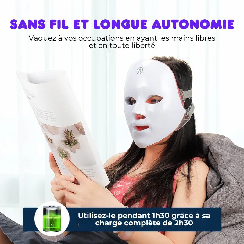 Masque Visage & Cou Anti-âge Luminothérapie 7 Couleurs
