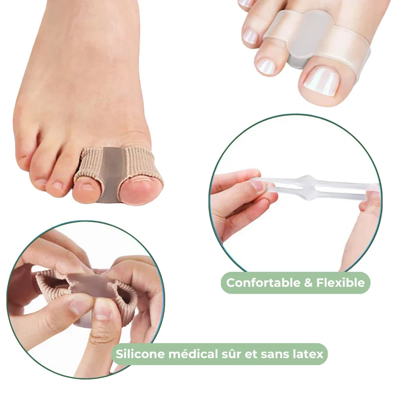 4x Séparateurs d'orteils Spécial Hallux Valgus