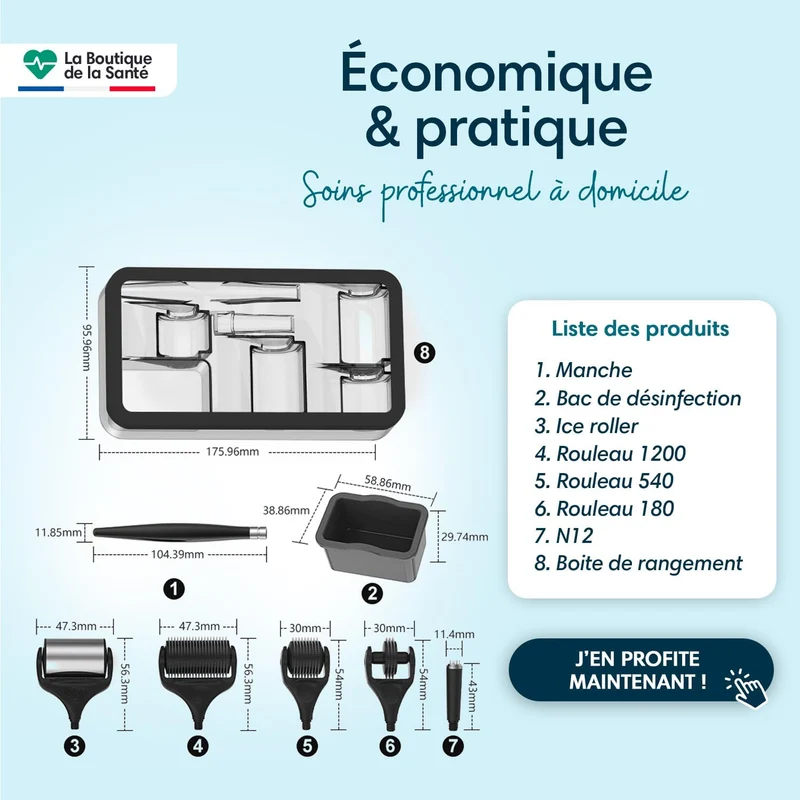 Dermaroller cheveux et barbe - Kit complet 7 en 1