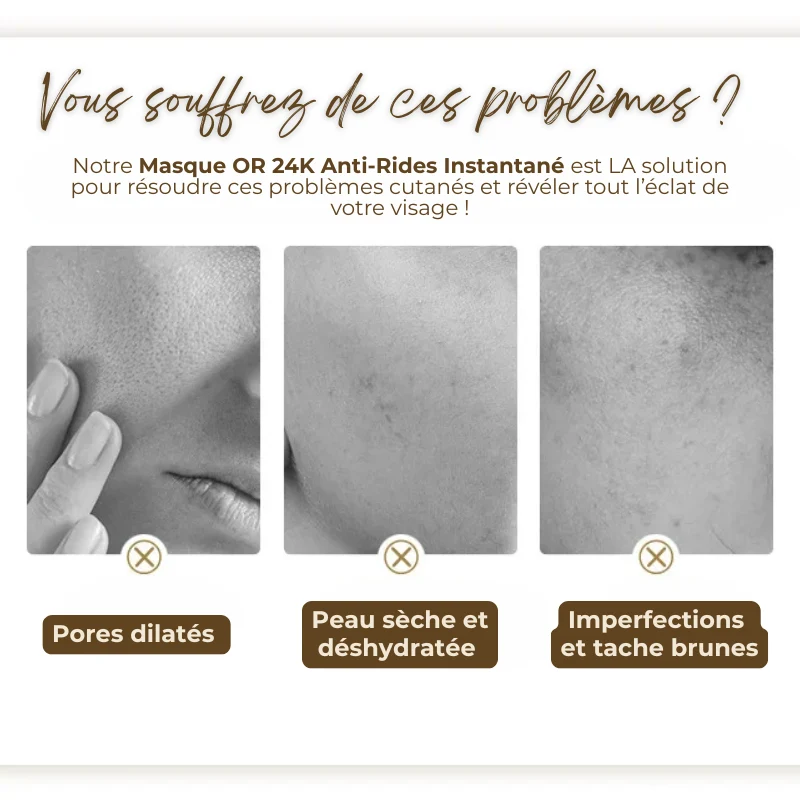 Masque OR 24K Anti-Rides Instantané - 1 ACHETÉ = 1 OFFERT