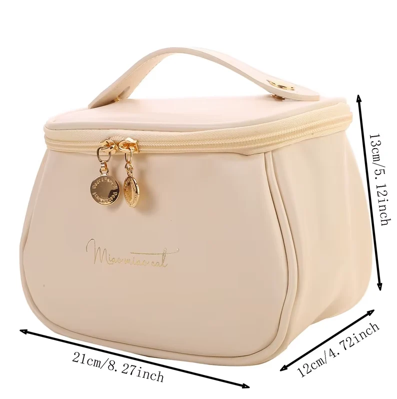 Trousse de Toilette en Cuir PU - Praticité & Grande Capacité