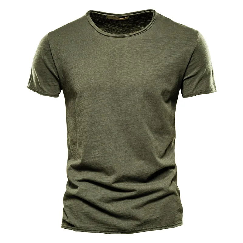 T-Shirt 100% Coton Décontracté à Col Rond et Manches Courtes