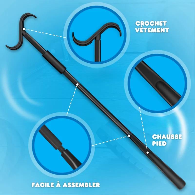 Chausse-Pied Long 88cm avec Crochet à Vêtements