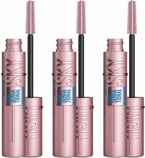 Maybelline Lash Sensational Sky High Mascara Waterproof Very Black 3 stuks