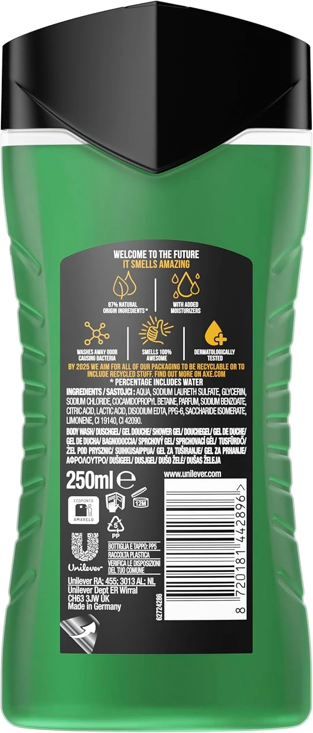 AXE Jungle Fresh 3-in-1 Shower Gel 6 x 250 ml