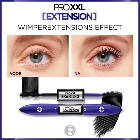 L'Oréal Paris PRO XXL EXTENSION Mascara - 2-staps Mascara voor volume & Zwart