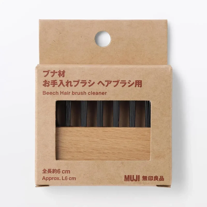 Muji Beech Wood Hair Brush Cleaning Tool 6cm for Daily Use