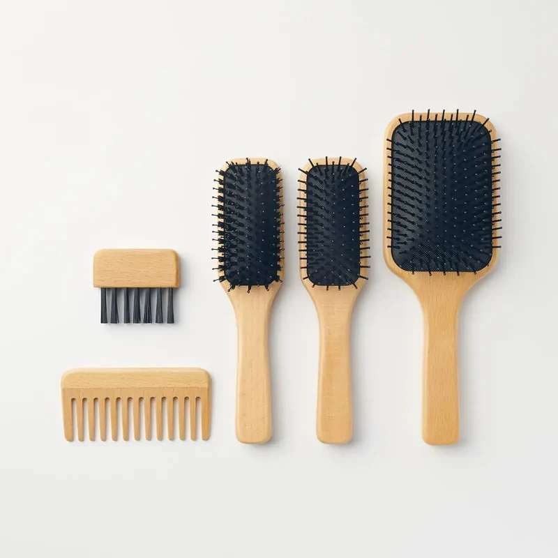 Muji Beech Wood Hair Brush 20cm for Smooth Styling & Care