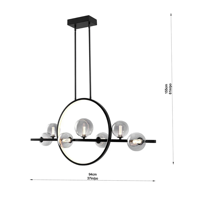HOUSEMARK - Luminaire Suspendu à 8 Ampoules Luna