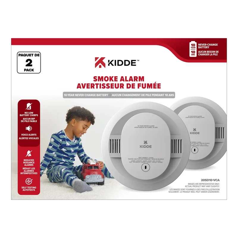 KIDDE - Paquet de 2 Avertisseurs de Fumée