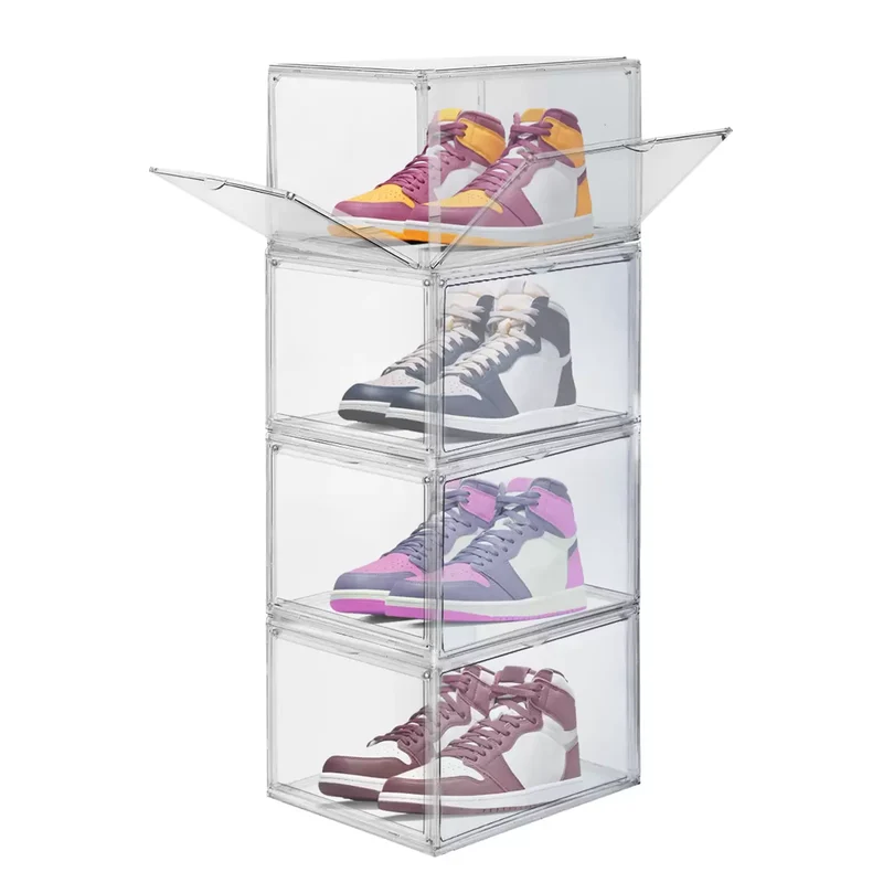 AG BOX - Ensemble de 4 Boites à Chaussures Empilables Haut de Gamme