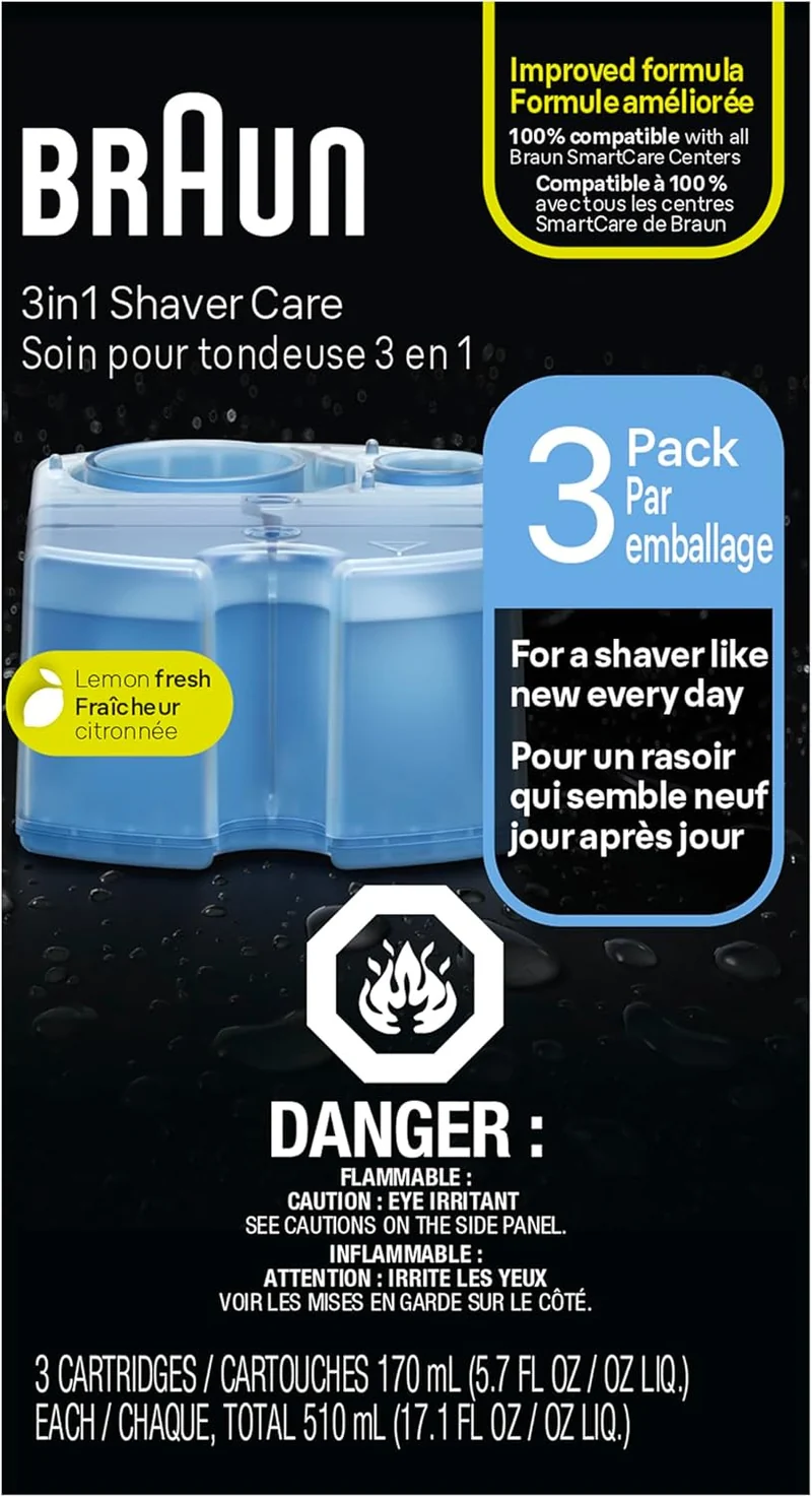 Cartouche nettoyante pour base Braun Series 3, 5, 7, 9