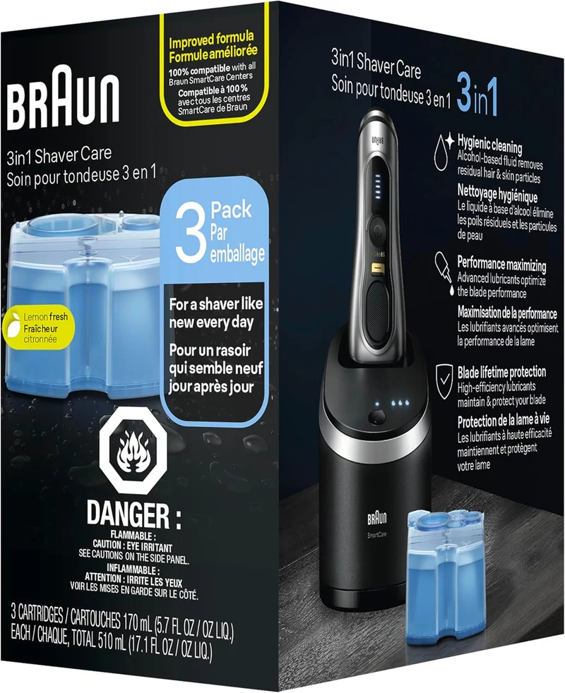 Cartouche nettoyante pour base Braun Series 3, 5, 7, 9