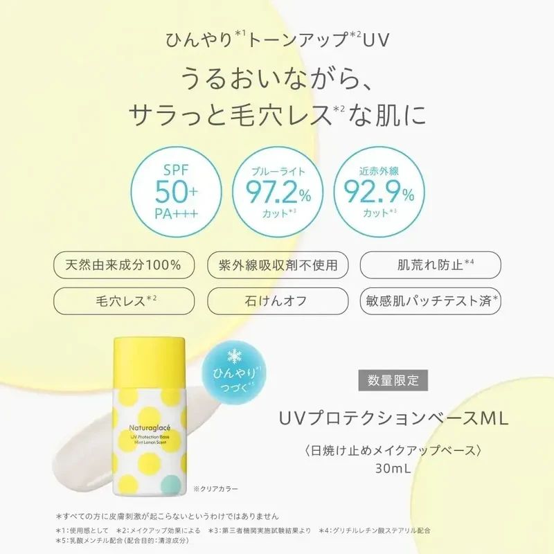 Naturaglace UV Protection Base SPF50+ PA++ Skincare, 30ml