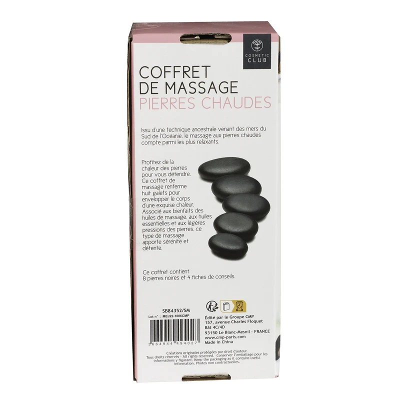 Coffret de pierres chaudes 8 pièces