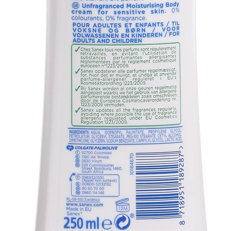 Lait hydratant corps zero%