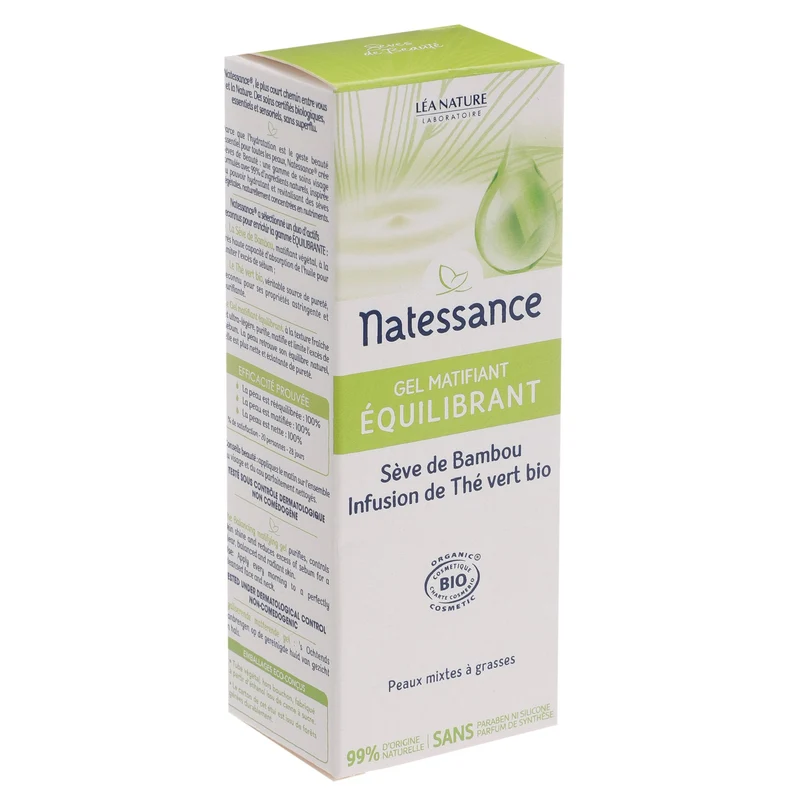 Gel matifiant équilibrant bambou et thé vert bio