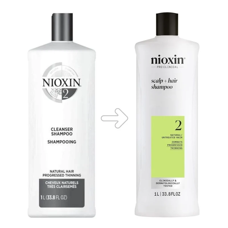 Duo shampoing et revitalisant cheveux + cuir chevelu Système 2 - Pour cheveux naturels avec chute avancée (2x 1000ml/33.8oz)