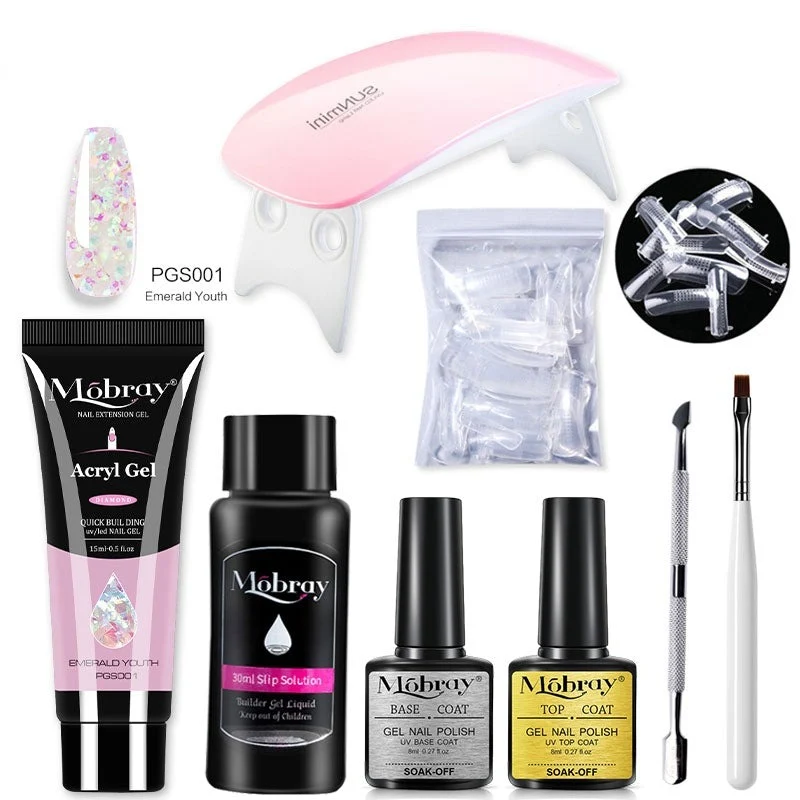Kit Complet débutant faux ongles en PolyGel - Lampe OFFERTE