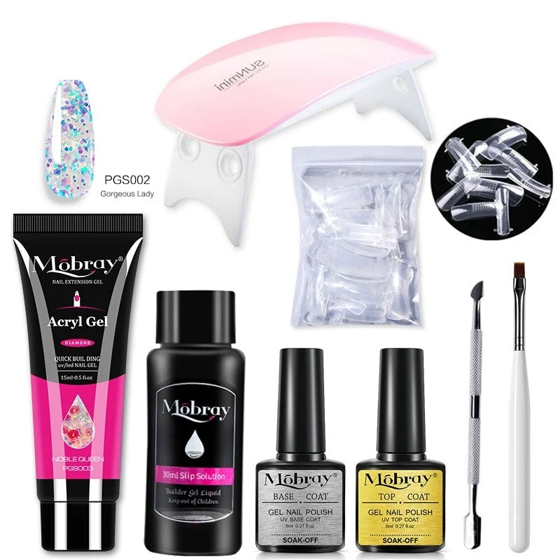 Kit Complet débutant faux ongles en PolyGel - Lampe OFFERTE