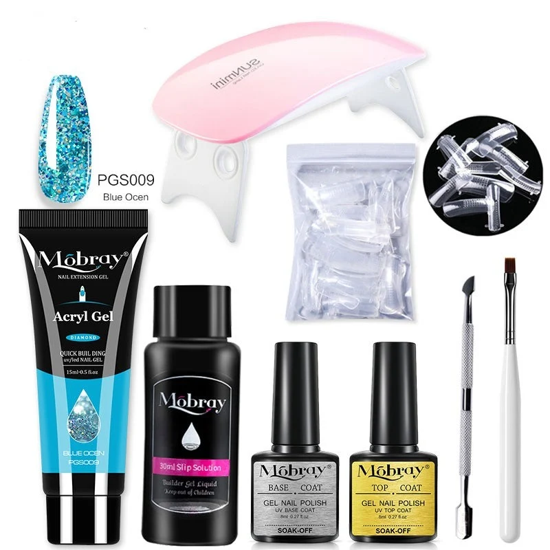 Kit Complet débutant faux ongles en PolyGel - Lampe OFFERTE