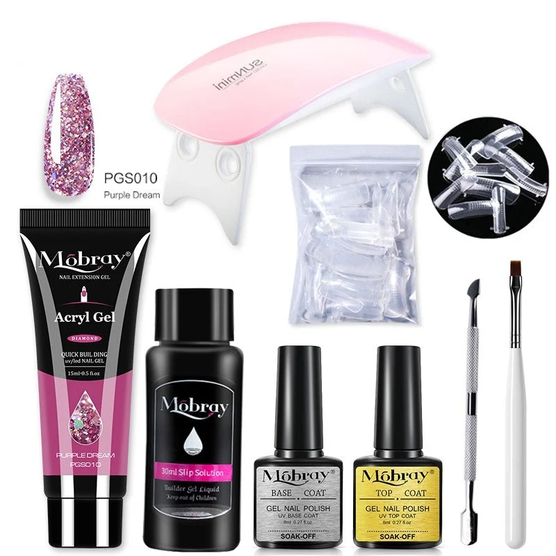 Kit Complet débutant faux ongles en PolyGel - Lampe OFFERTE