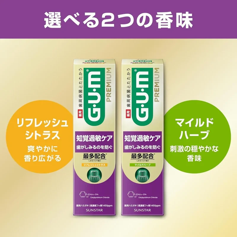 Gum Premium Medicated Sensitive Care Toothpaste High Fluoride 90g Fresh Citrus