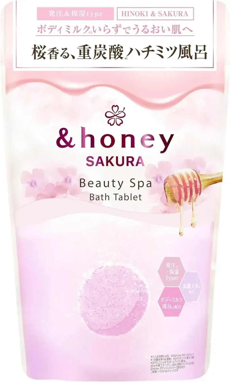 Honey Sakura Carbonated Spa Bath Tablets 6-Count Limited Edition
