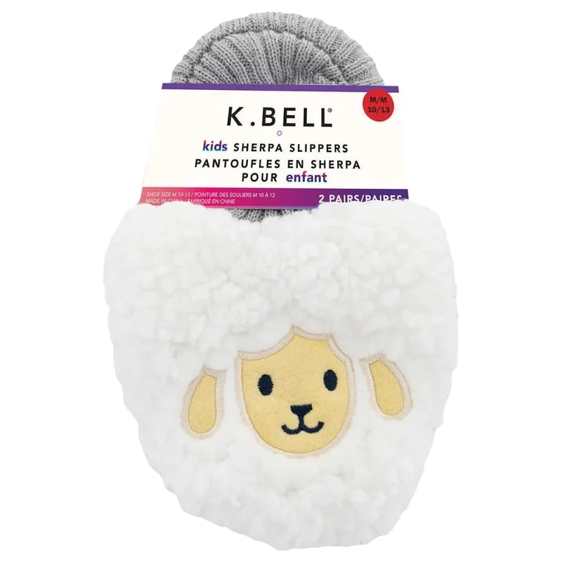 K. BELL - Ensemble de 2 Paires de Pantoufles en Sherpa pour Enfant