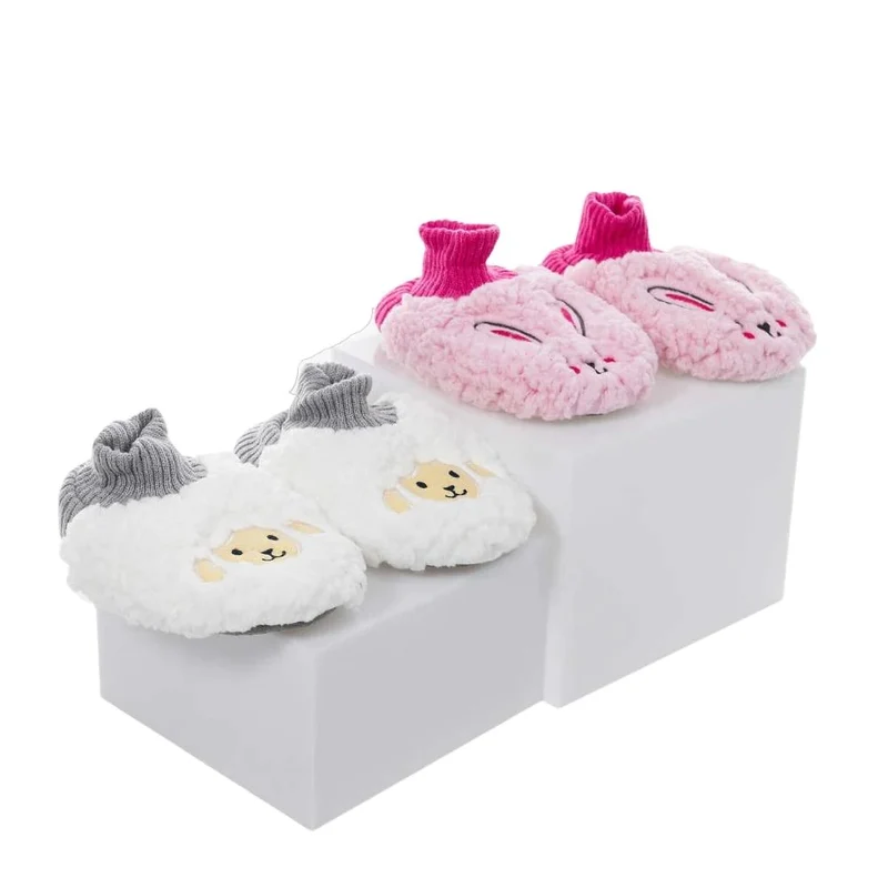 K. BELL - Ensemble de 2 Paires de Pantoufles en Sherpa pour Enfant