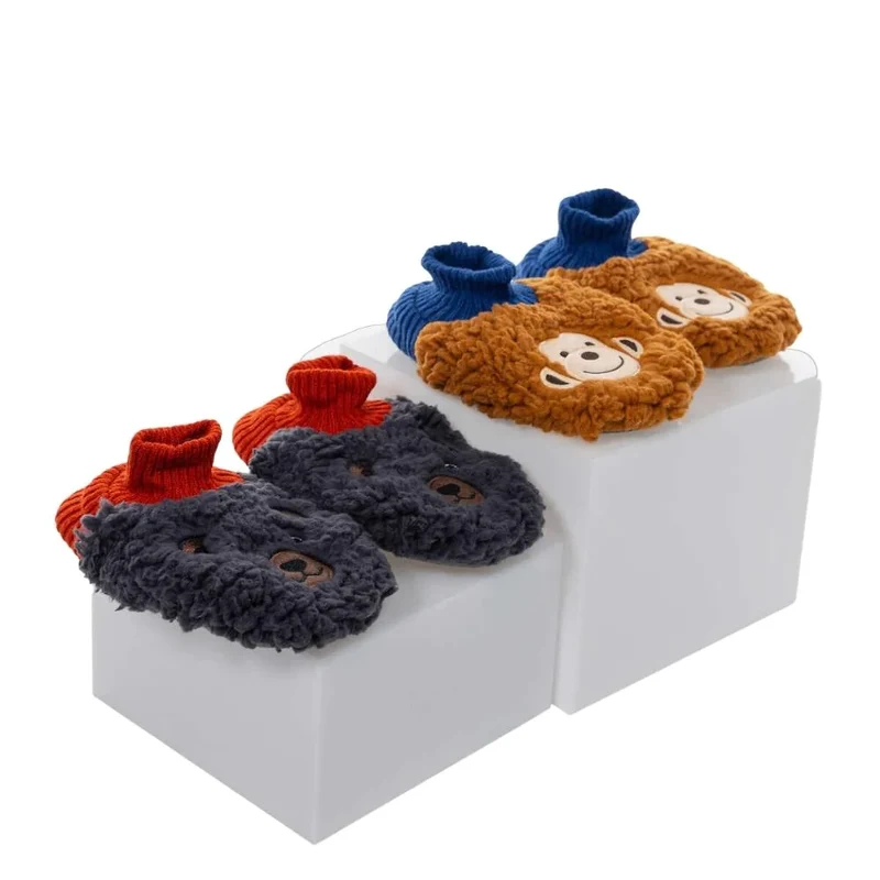 K. BELL - Ensemble de 2 Paires de Pantoufles en Sherpa pour Enfant