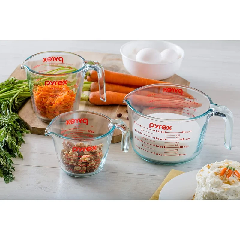 PYREX - Ensemble de 3 Tasses à Mesurer en Verre