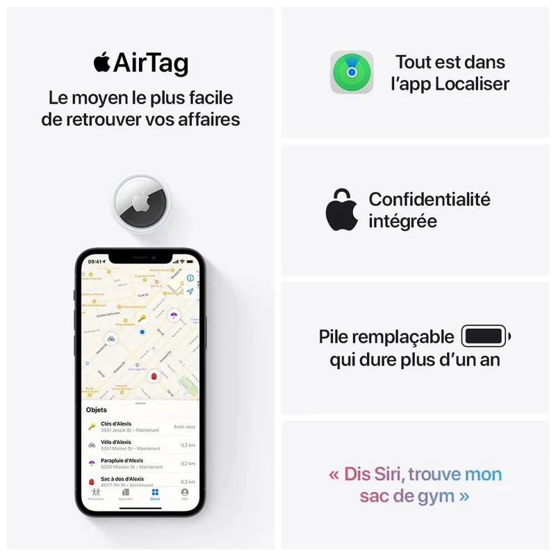 APPLE - Ensemble de 4 AirTag