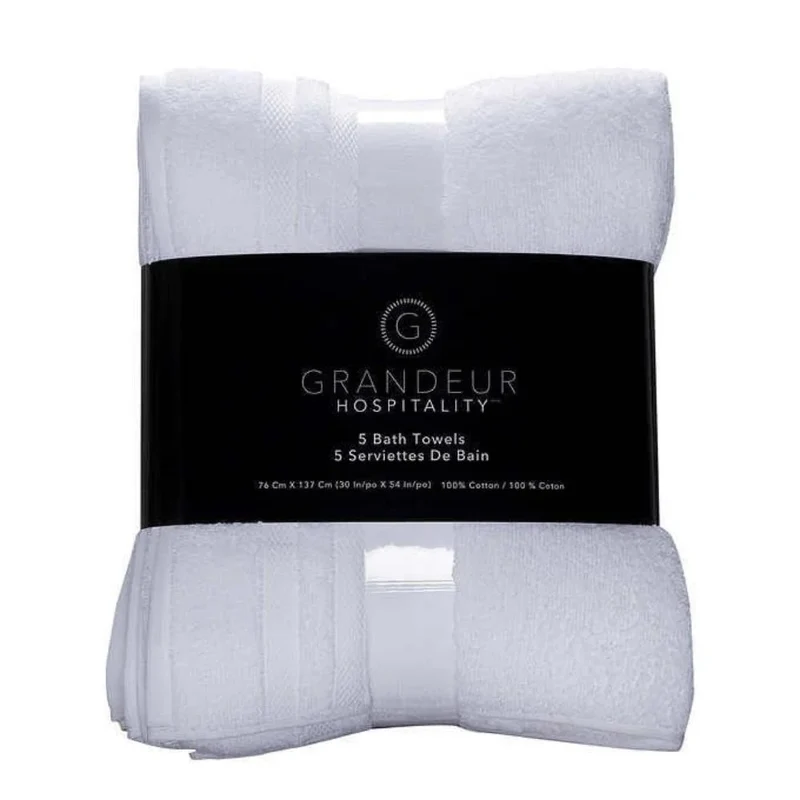 GRANDEUR HOSPITALITY - Ensemble de 5 Serviettes de Bain