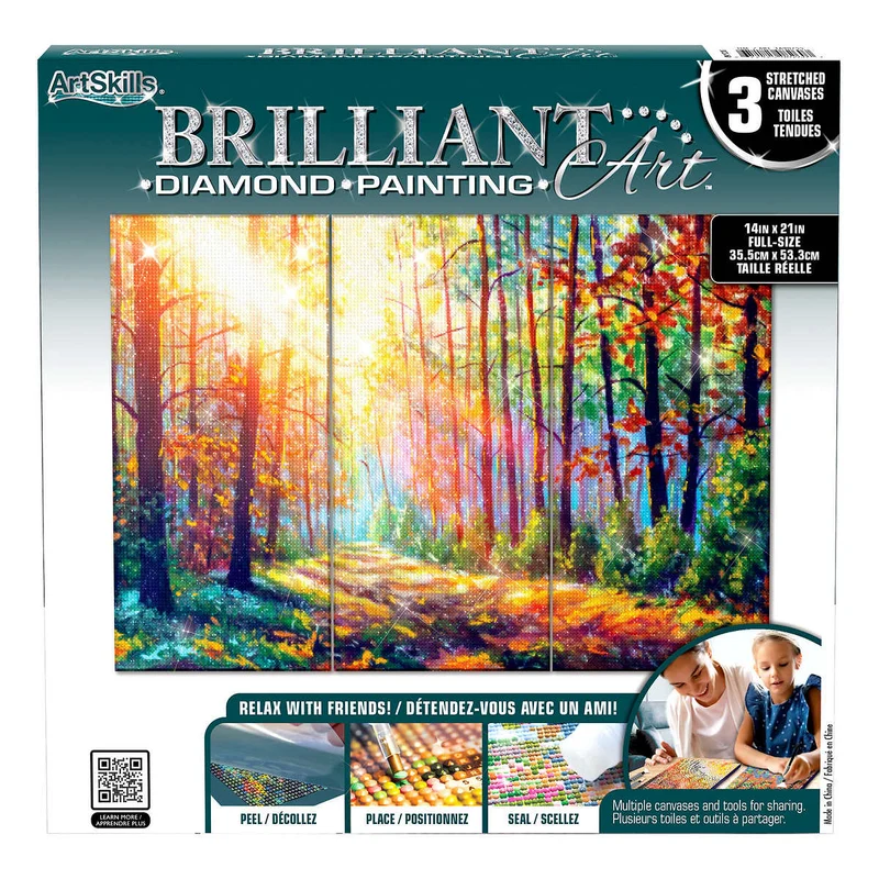 ARTSKILLS - Ensemble de 3 Panneaux de Peinture au Diamant Brilliant Art