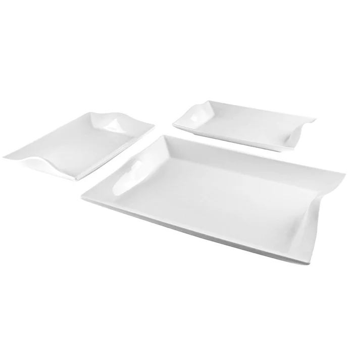 OVER AND BACK - Ensemble de 3 Plats de Service en Porcelaine