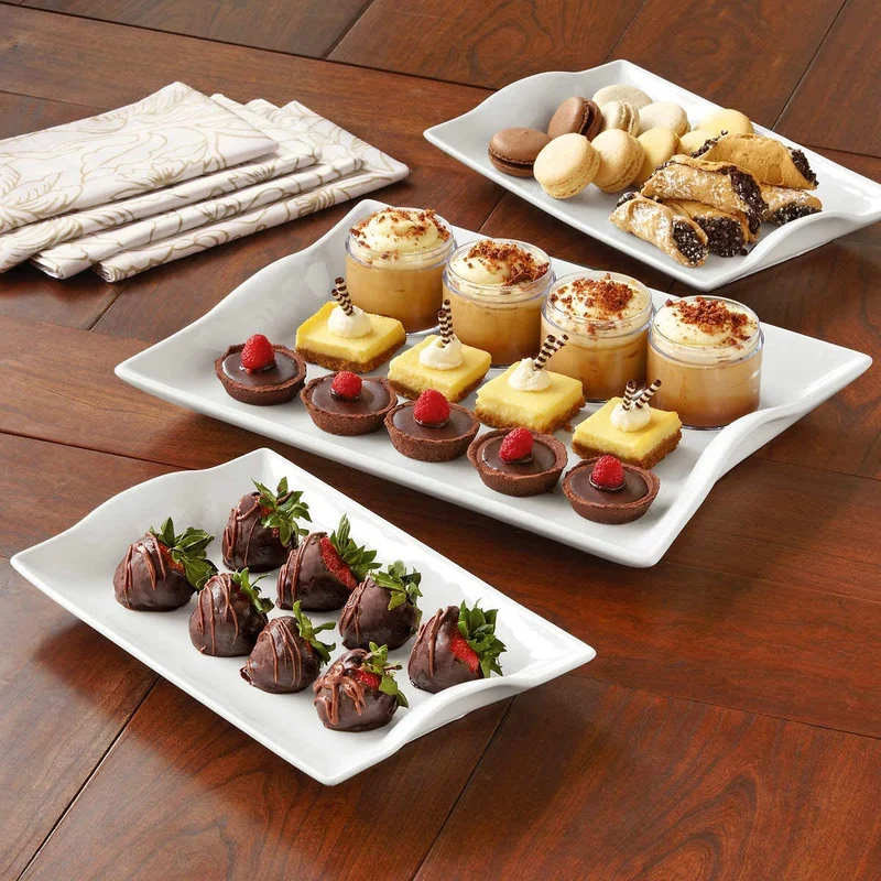 OVER AND BACK - Ensemble de 3 Plats de Service en Porcelaine